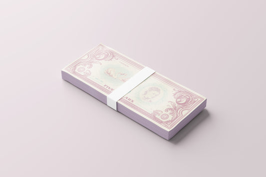 Prop Banknotes Five Dollars ArtNouveau Woman 14.6x6.2cm