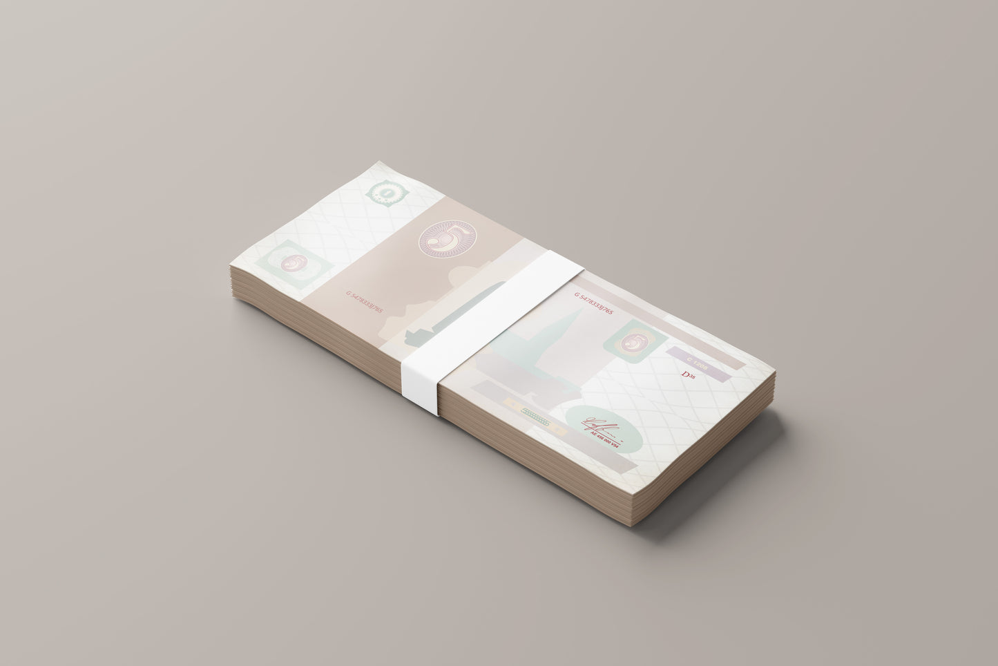 Prop Banknotes Bill Of Five 14.6x6.2cm