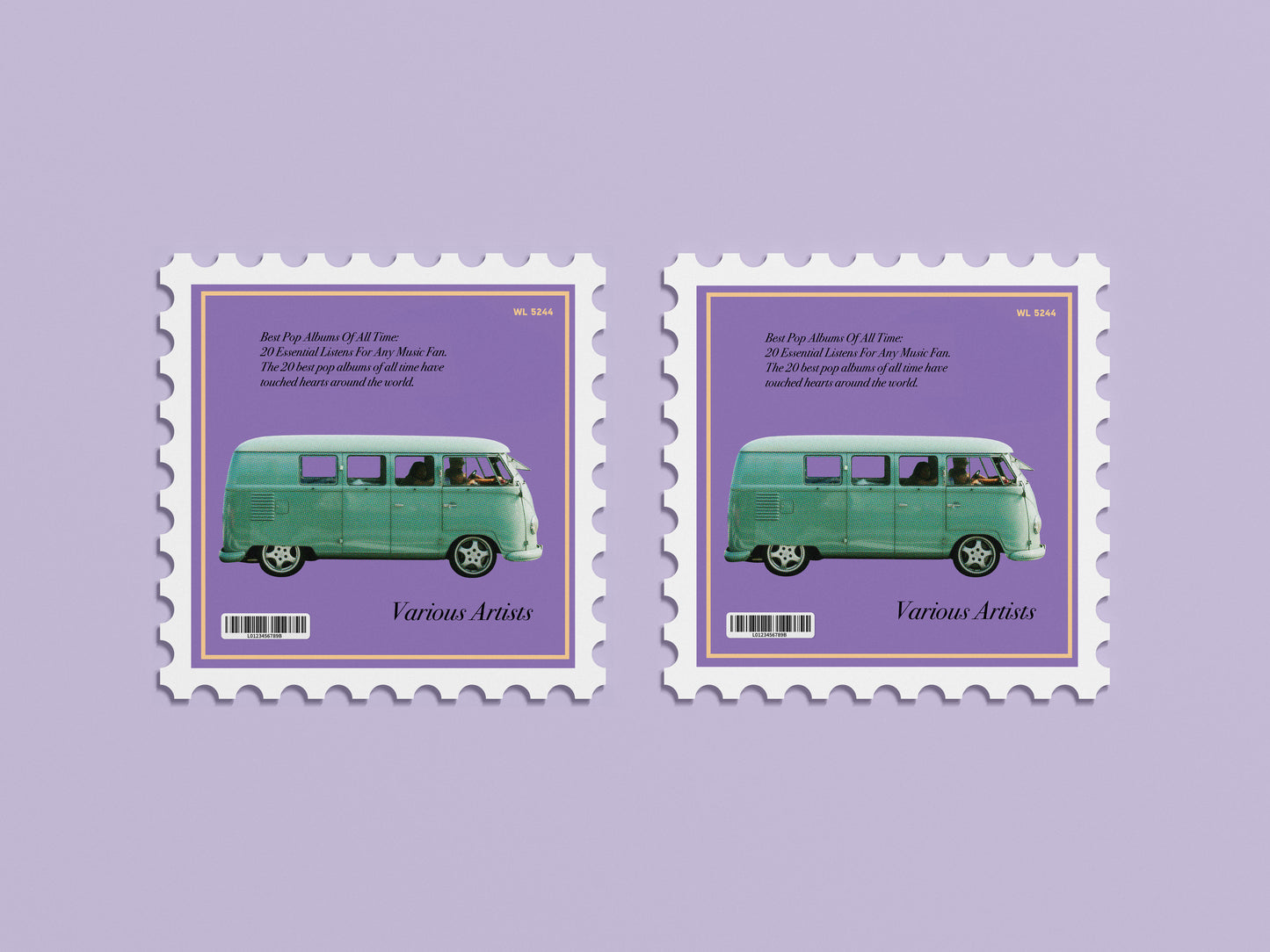 Print Urban Van Vinyl Record Various Artists Album 32x32cm