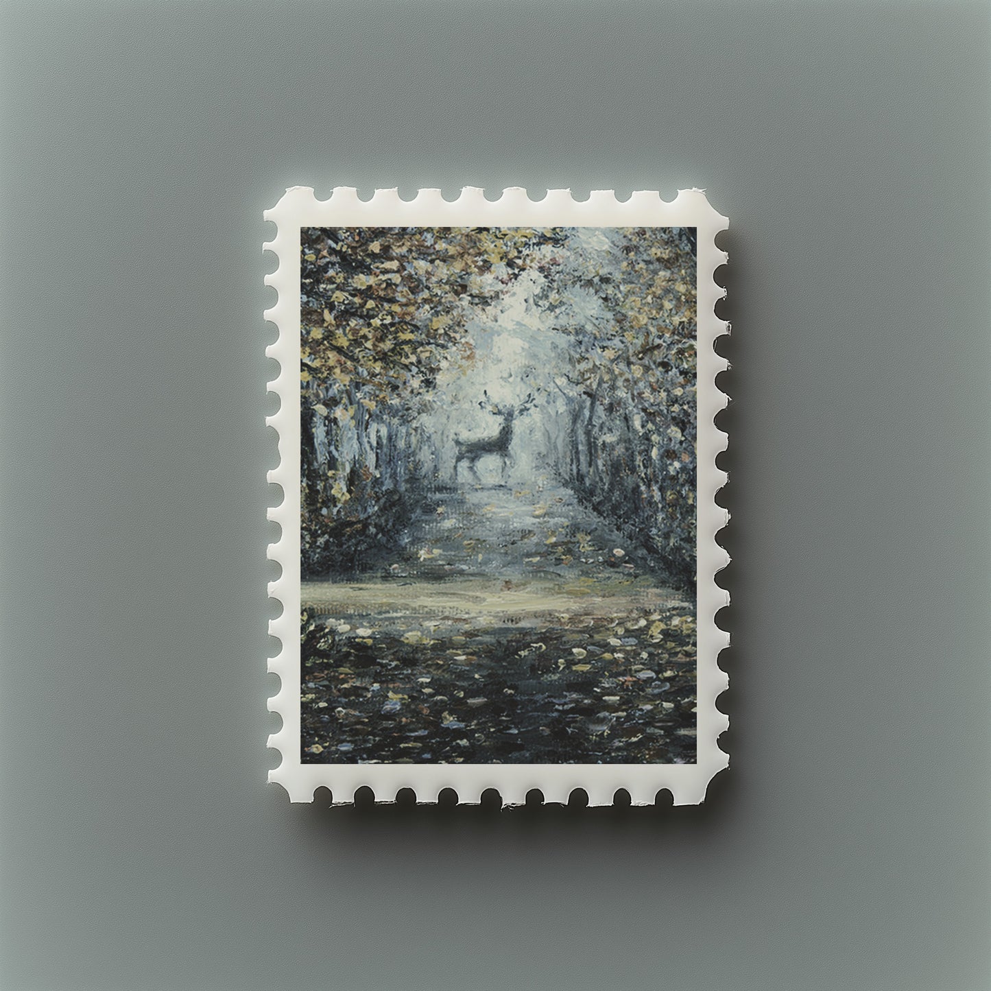 Print Nature Forest & Deer Paint 20x30cm