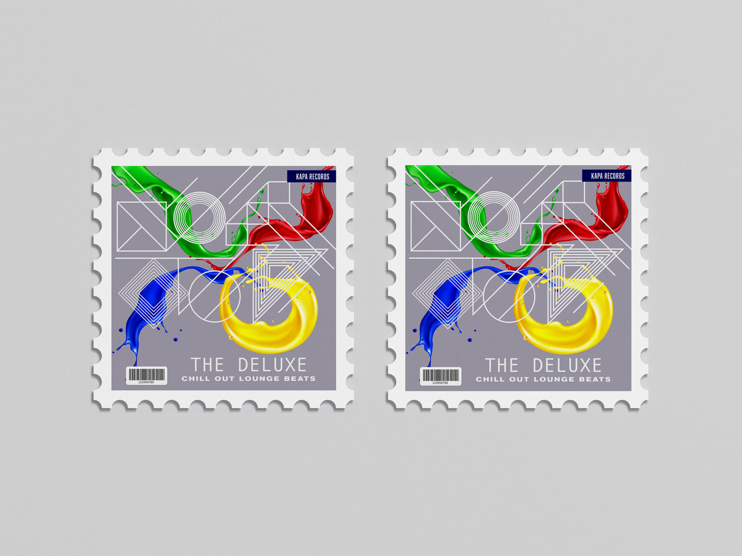 Print Urban Vinyl Colorful Geometric Lounge Beats 32x32cm