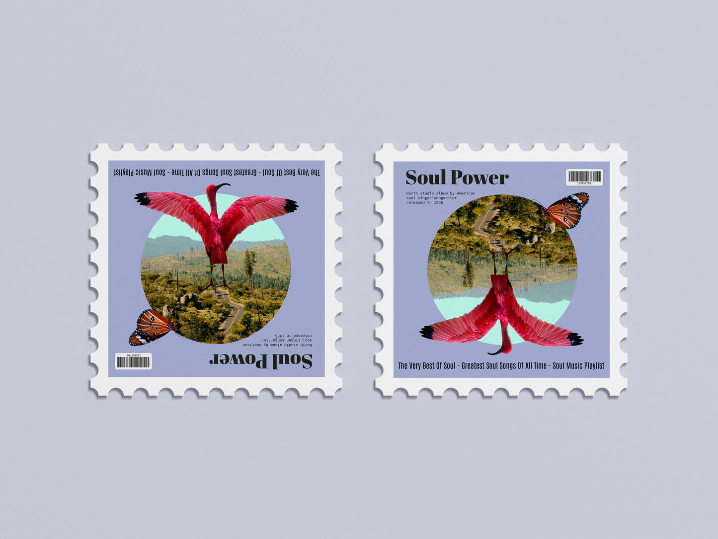 Print Urban Vinyl Record Soul Power Album 32x32cm