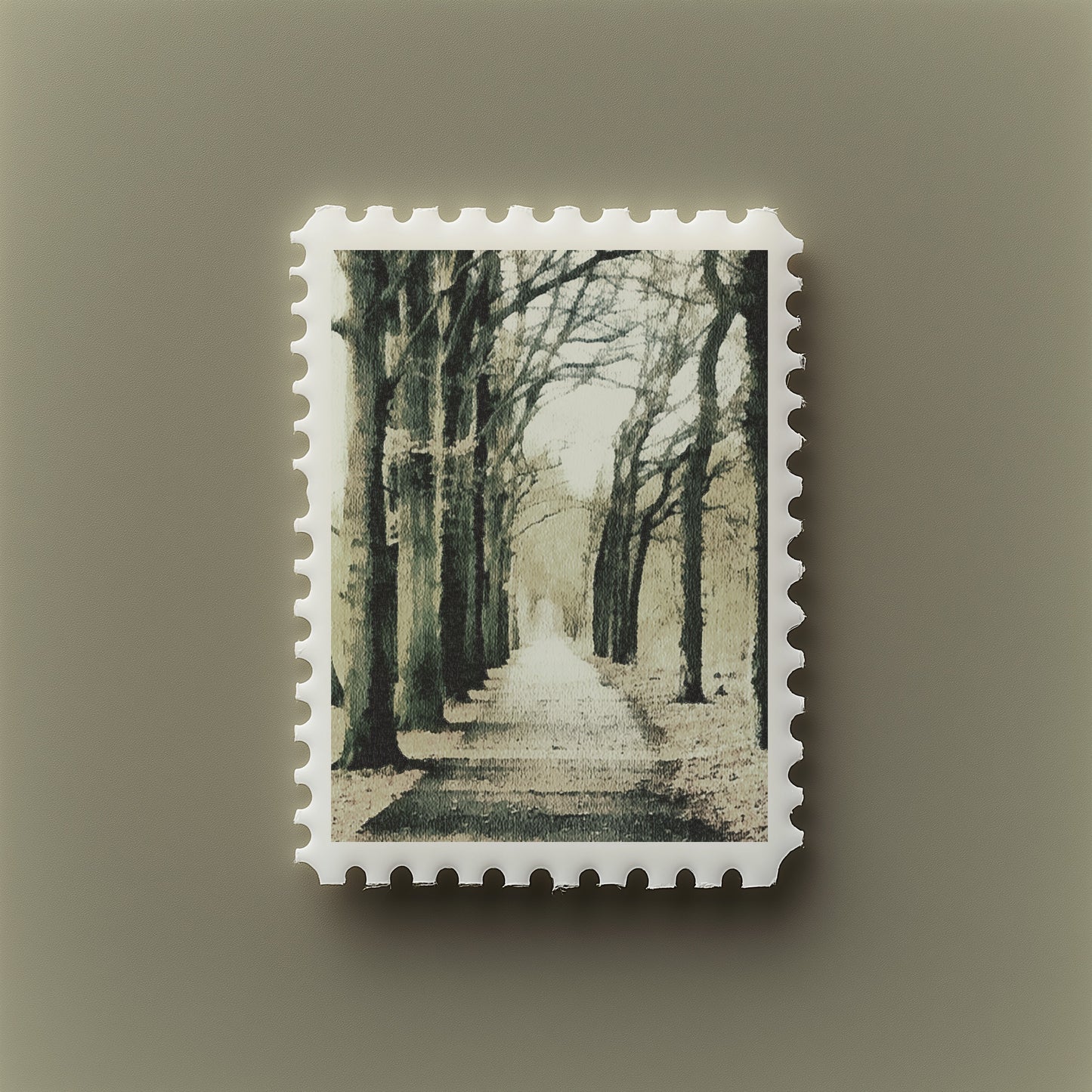 Print Nature Path With Dry Trees Paint 40x60cm