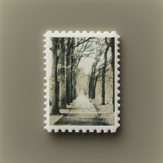 Print Nature Path With Dry Trees Paint 40x60cm