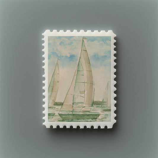 Print Boat Sail Ship Watercolor Paint 60x90cm