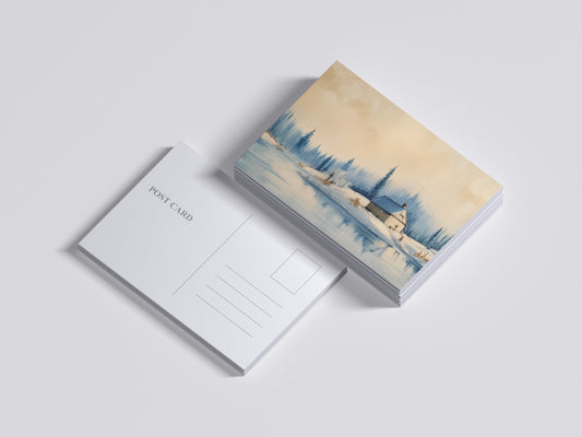 Print Nature Snowy Landscape Shell Paint 80x38cm