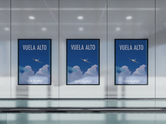 Sign Airport Advertisement FlyHigh 79.5x120cm