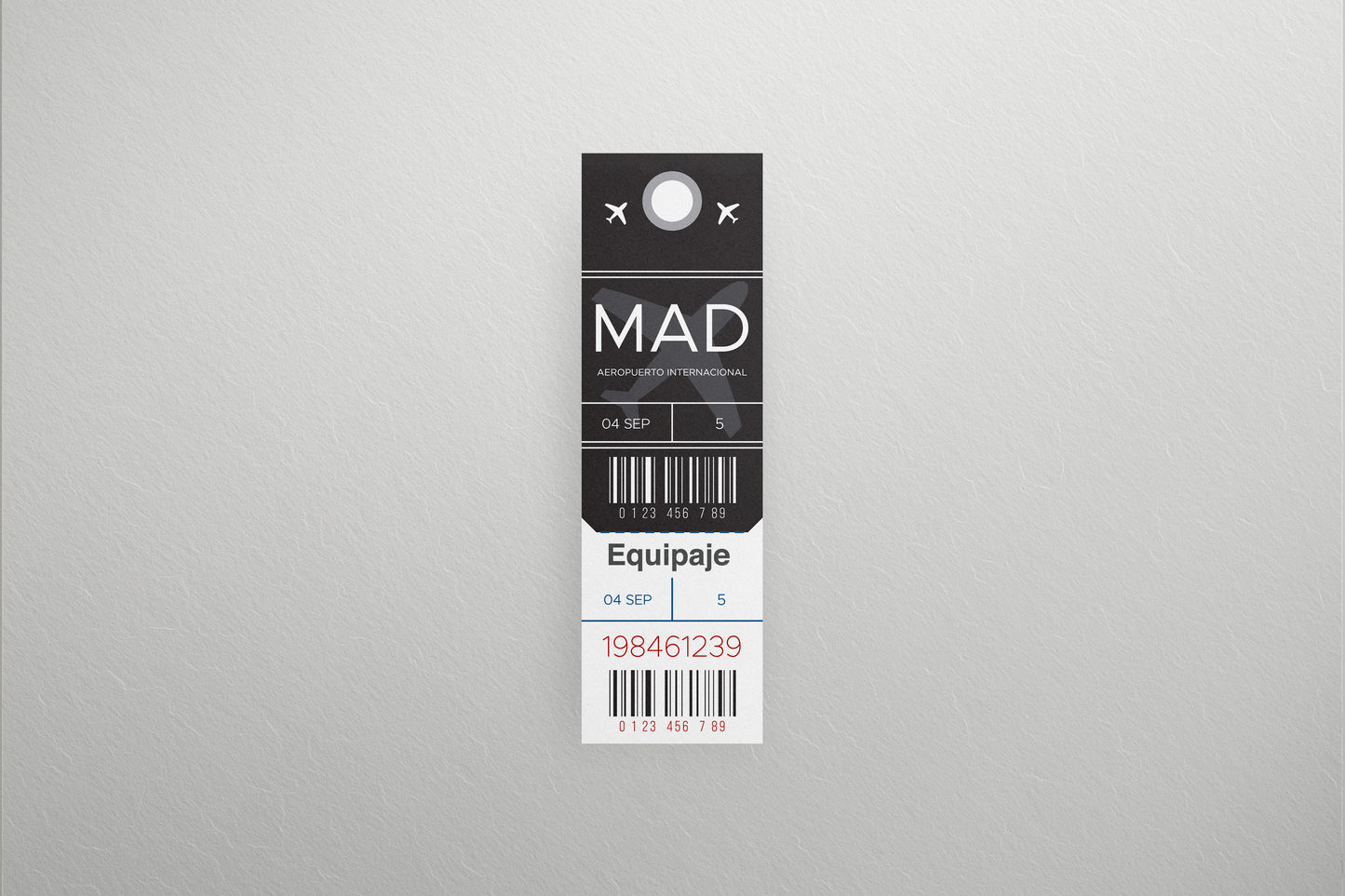 Prop Airport Suitcase Tag Black 5.4x17.6cm