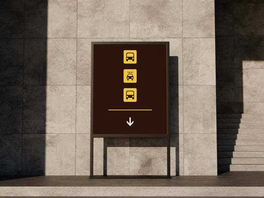 Signage Airport Transport Black 135x160cm