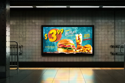 Sign Advertisement Burger Blue 331x192cm