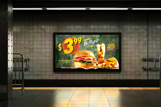 Sign Advertisement Burger Green 341x193cm