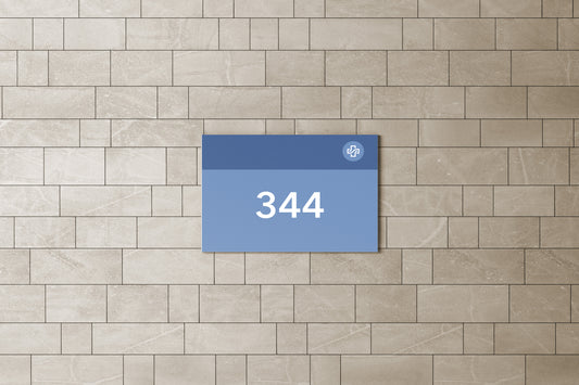 Signage Hospital Room 344-349 Blue 20.9x14.9cm
