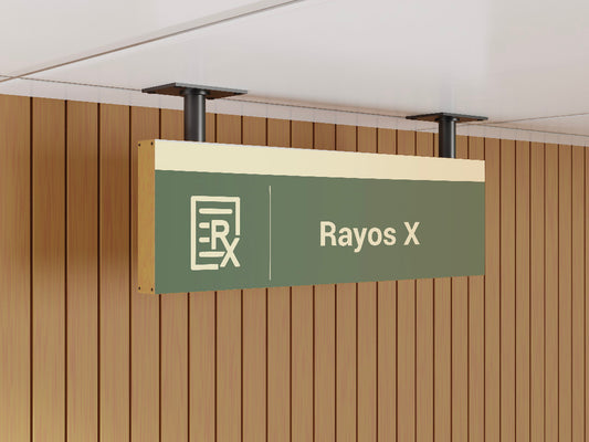 Signage Hospital X-Ray Green 43.1x15.3cm