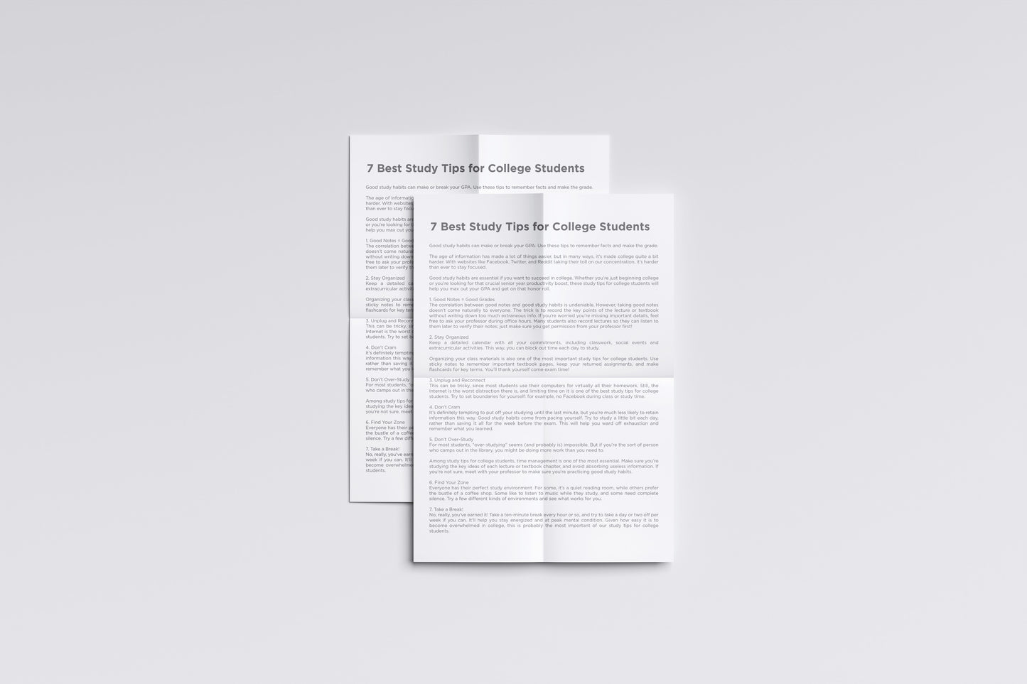 Print School Advice Study Tips 21.5x27.9cm