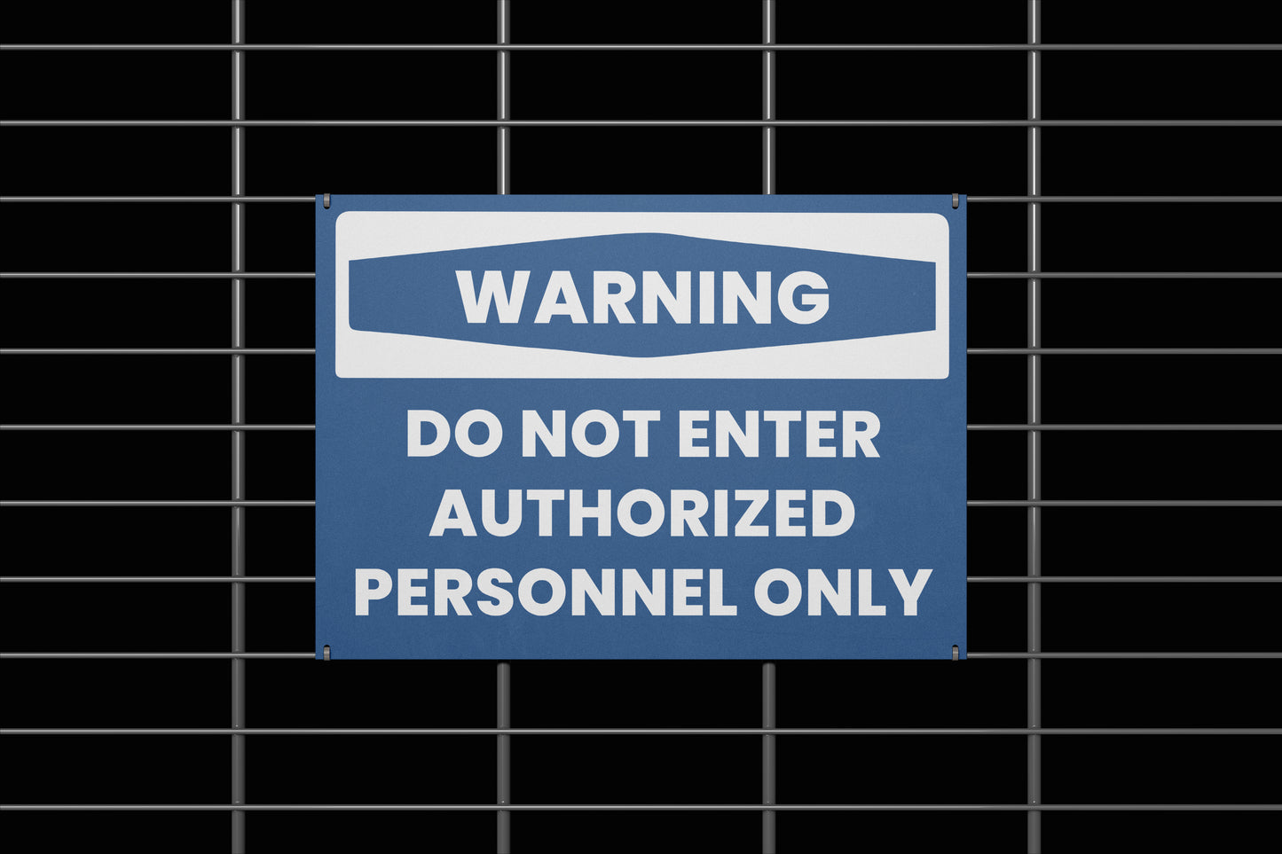 Urban Sign Warning Personnel Only Blue White 45x32cm