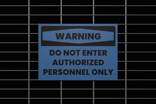 Urban Sign Warning Personnel Only Blue 45x32cm