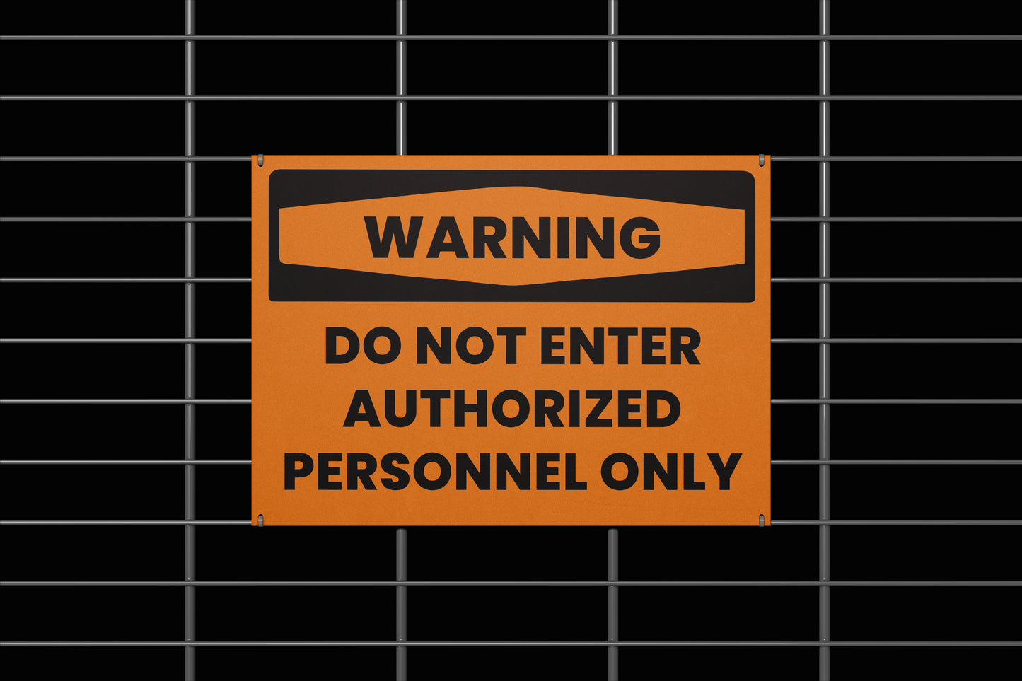 Urban Sign Warning Personnel Only Orange 45x32cm