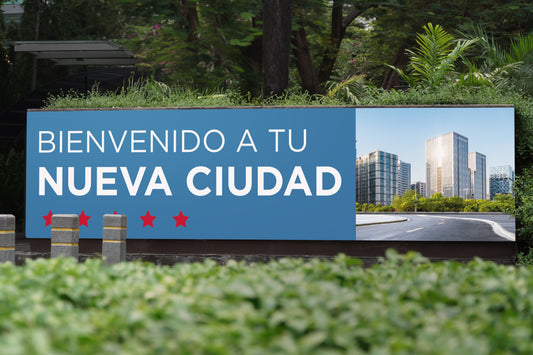 Signage Bienvenido Nueva Ciudad 127x32cm