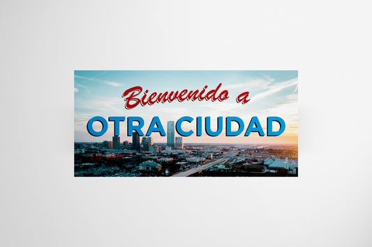Signage Bienvenido Otra Ciudad 94.2x45cm