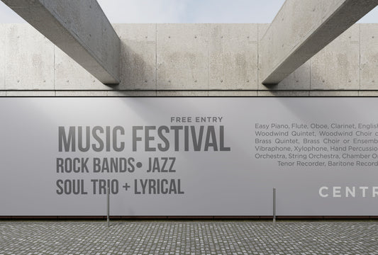 Sign Advertisement Music Festival 139x24cm
