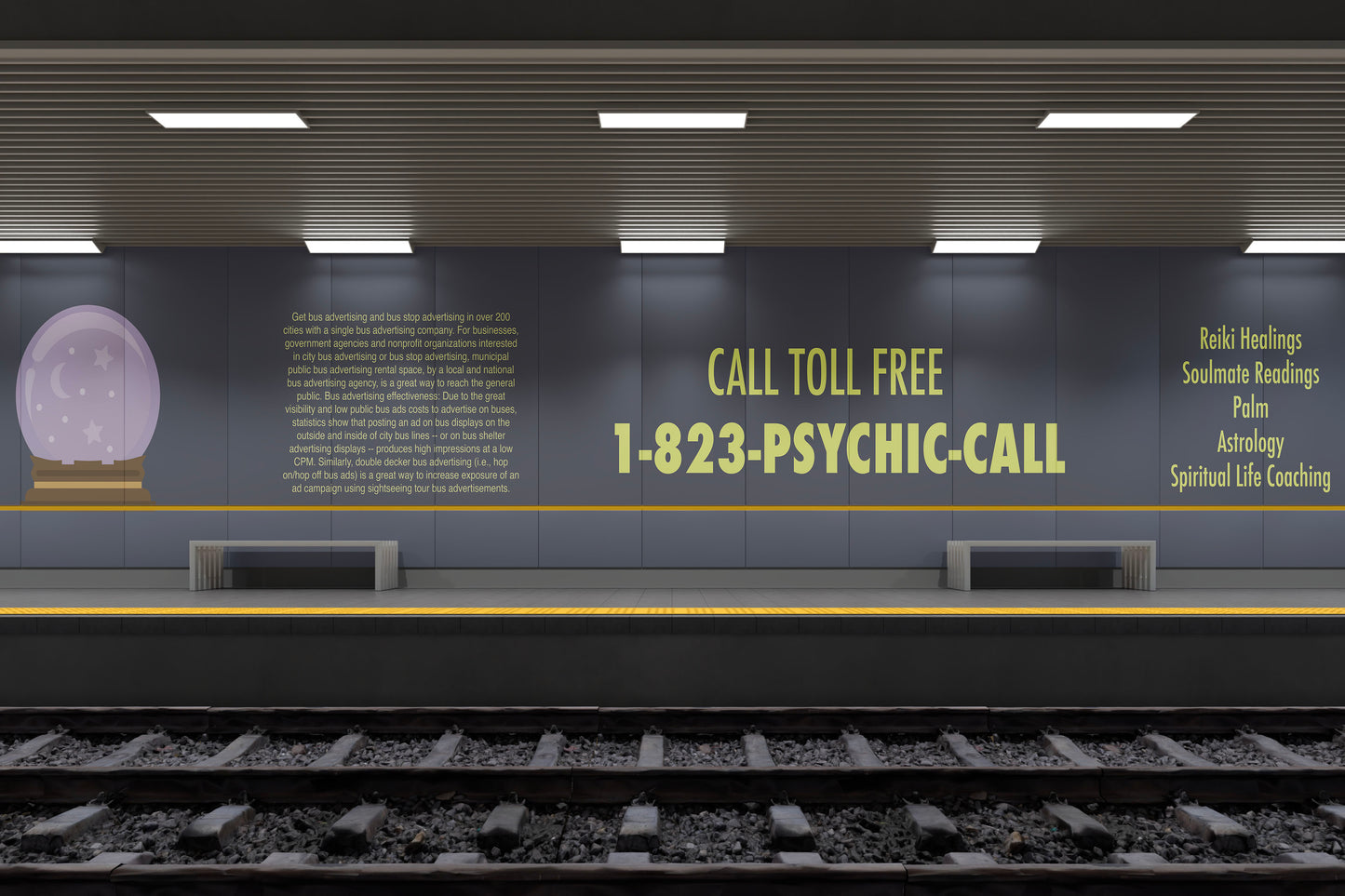 Sign Advertisement Psychic 139x24cm