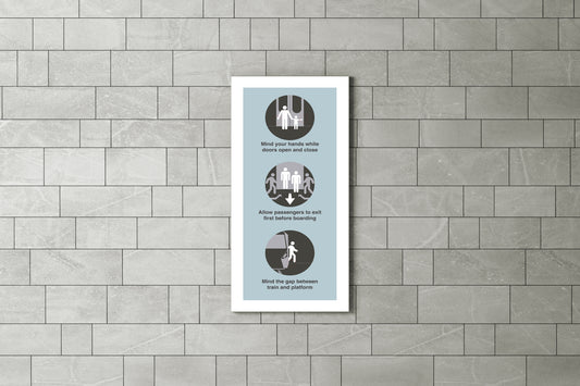 Sign Metro Boarding Rules 77.5x169cm