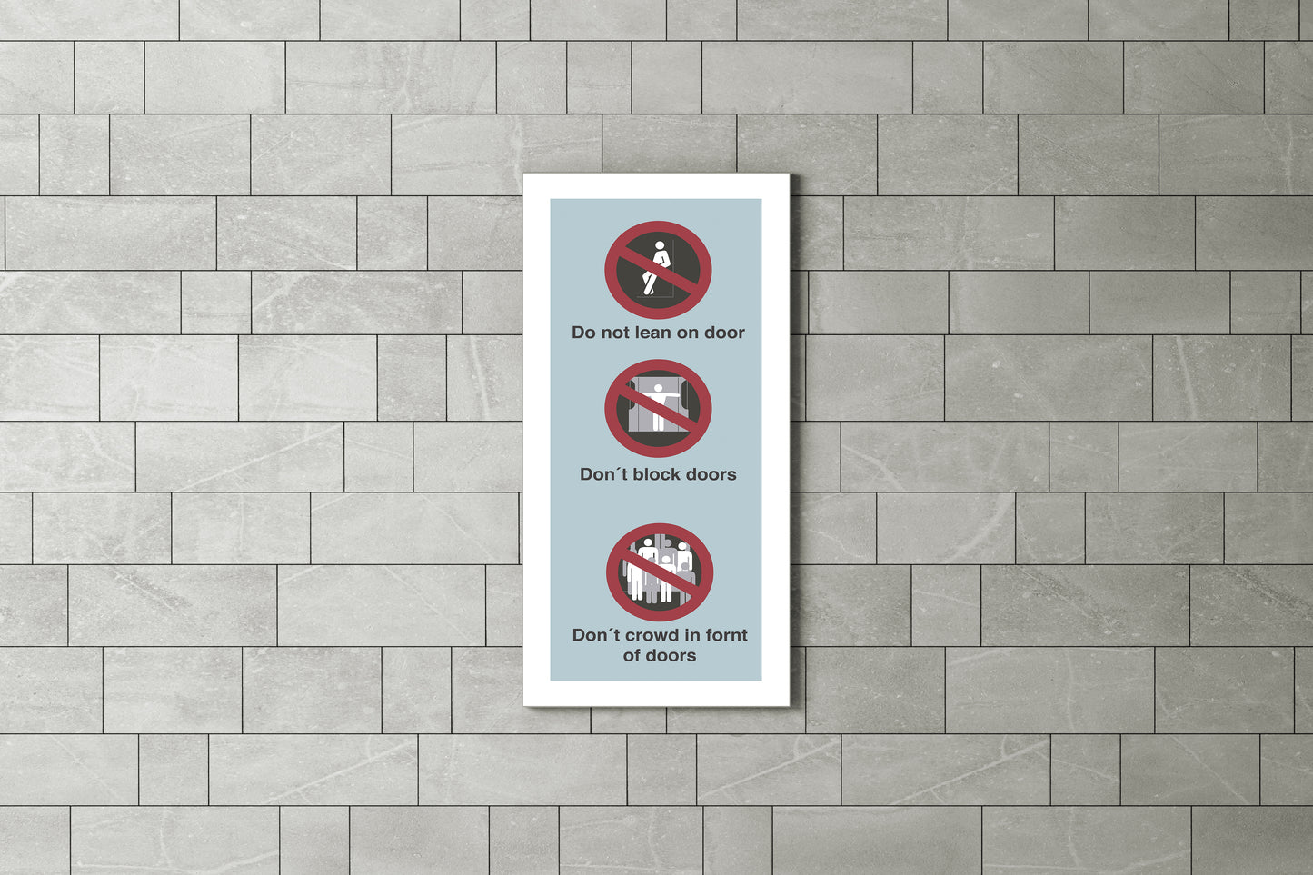 Sign Metro Door Rules 77.5x169cm