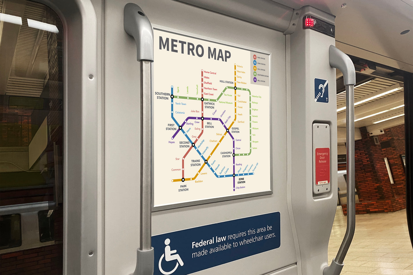 Sign Metro Map 120x110cm