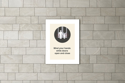 Sign Metro Mind Your Hands 60x80cm
