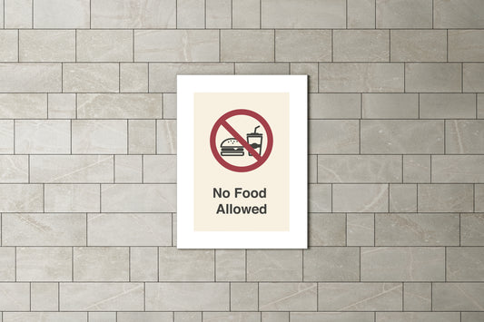 Sign Metro No Food 60x80cm