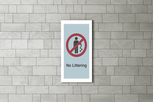 Sign Metro No Littering 60x100cm