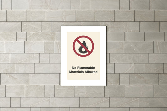 Sign Metro Not Flammable Materials Allowed 60x80cm