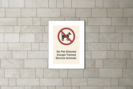Sign Metro Not Pet Allowed 60x80cm