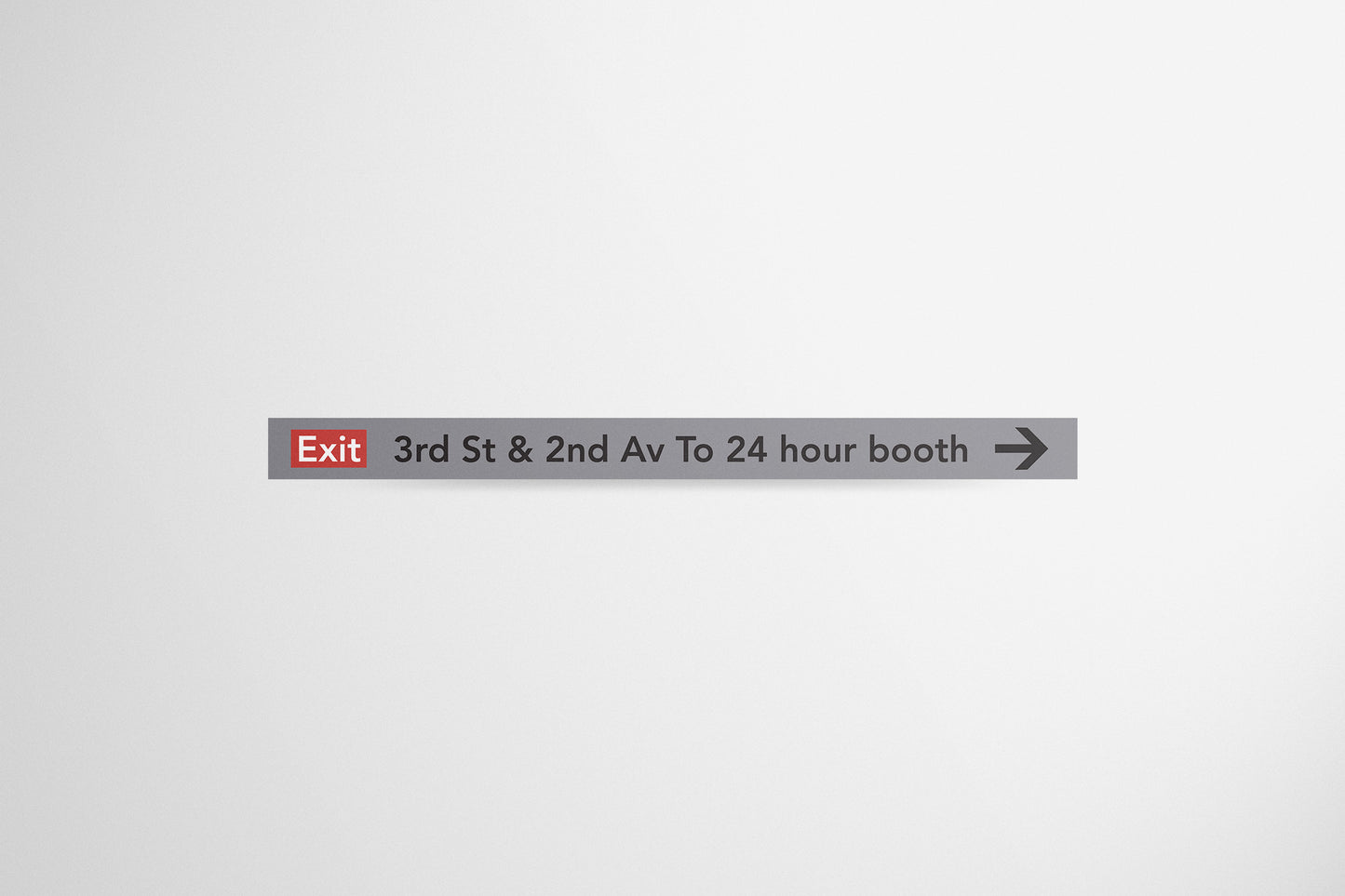 Signage Metro Exit Street & Avenue Grey 244x18.5cm