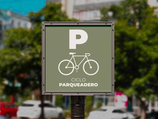 Urban Sign Bike Lane Parking Green 30x30cm