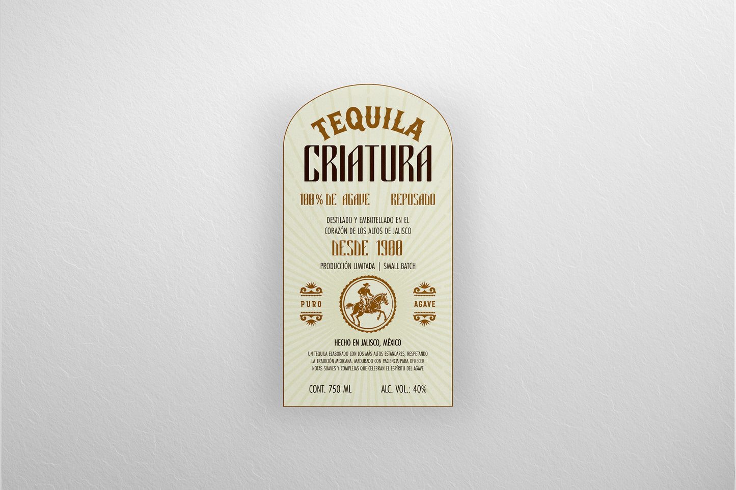 Packaging Beverage Tequila Criatura 18.4x35cm