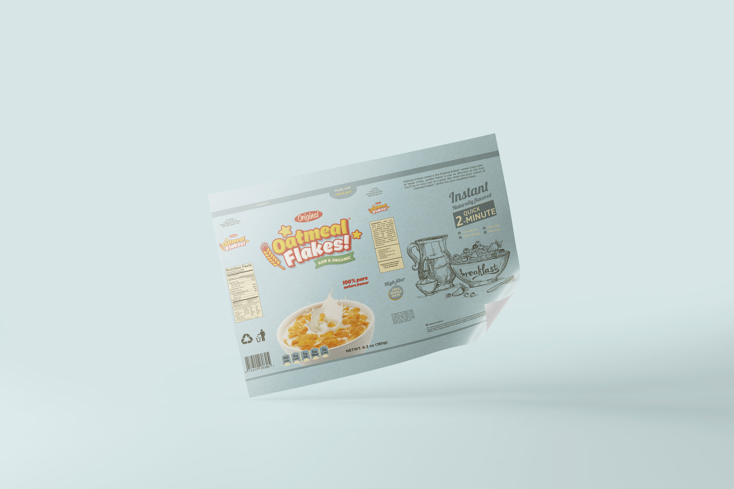 Packaging Food Cereal Oatmeal Flakes 46.8x25cm