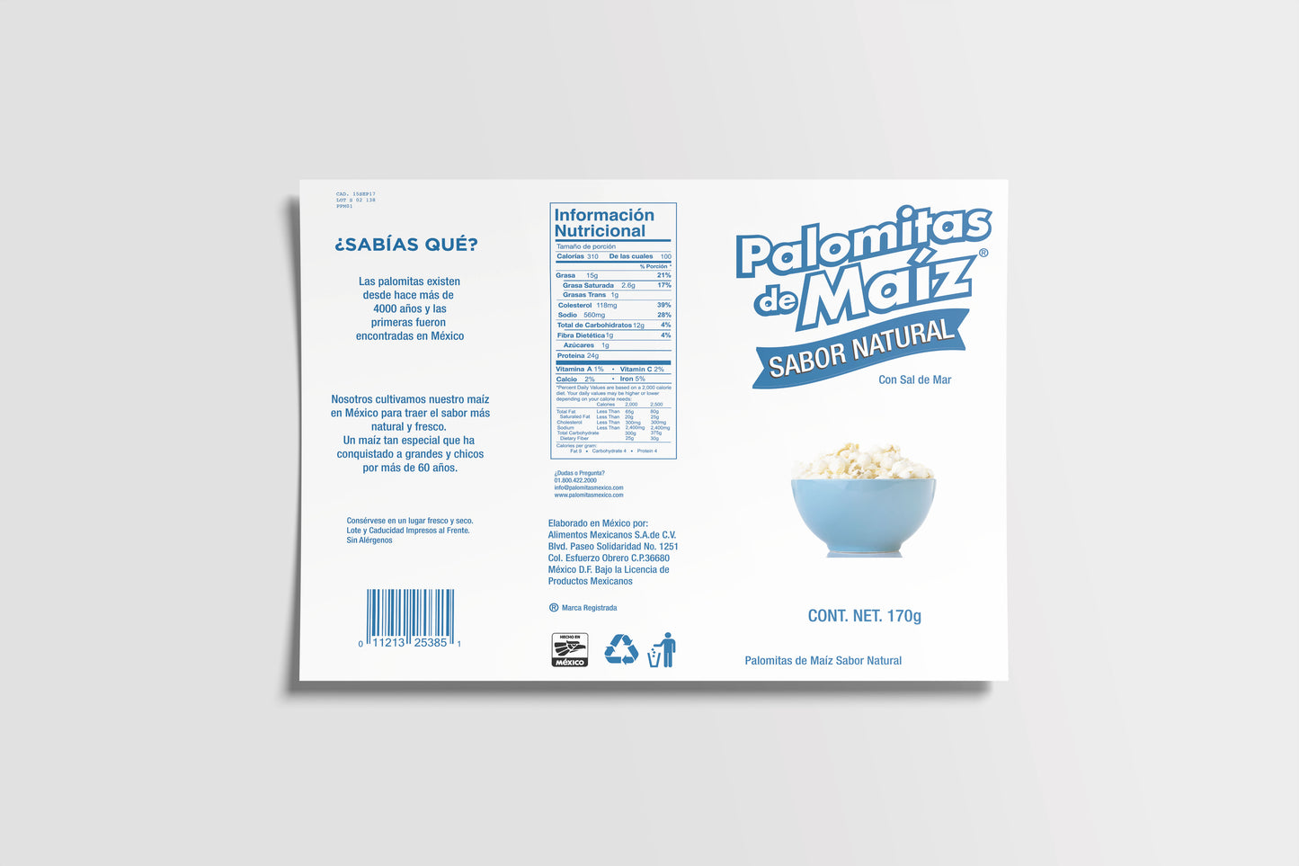Packaging Food Palomitas Naturales Maíz 46x36cm