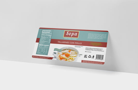 Packaging Food Sopa Tallarines Con Pollo 25x10.4cm