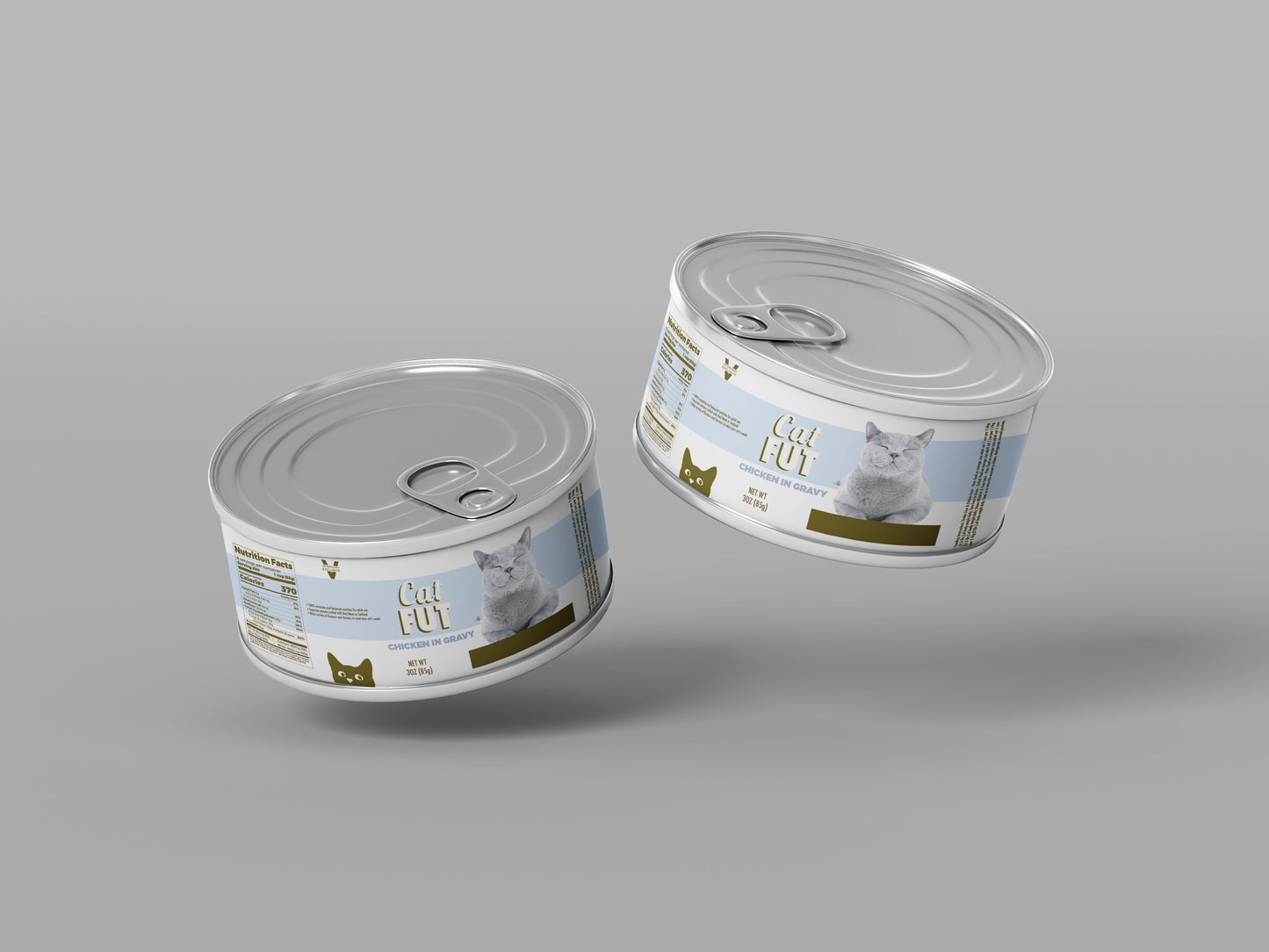 Packaging Pet Food Cat Fut Blue Can 12x4cm