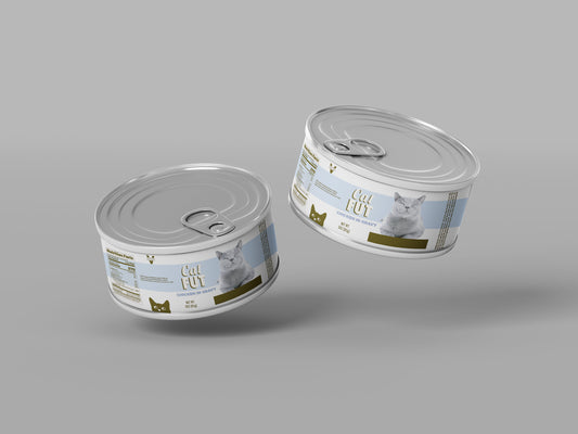 Packaging Pet Food Cat Fut Blue Can 12x4cm