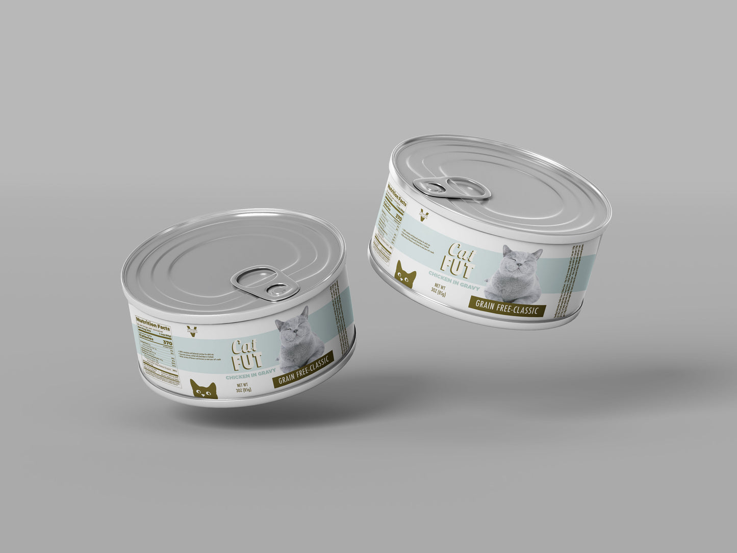 Packaging Pet Food Cat Fut Green Can 12x4cm