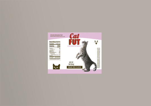 Packaging Pet Food Cat Fut Red Pink 27.9x21.5cm