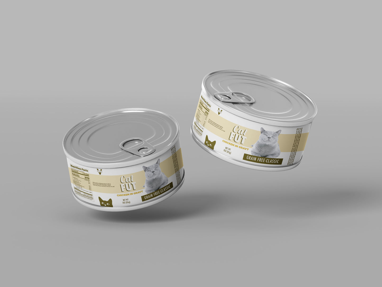 Packaging Pet Food Cat Fut Yellow Can 12x4cm