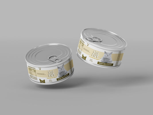 Packaging Pet Food Cat Fut Yellow Can 12x4cm