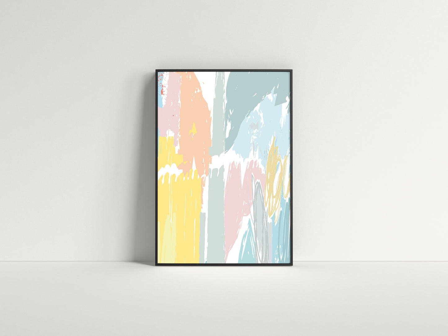Print Abstract Pastel Brushstrokes Energy 60x90cm