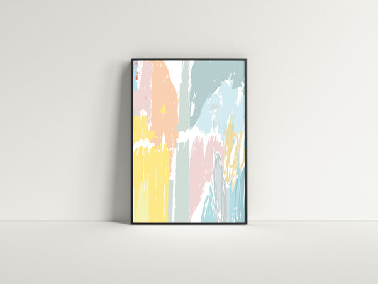 Print Abstract Pastel Brushstrokes Energy 60x90cm