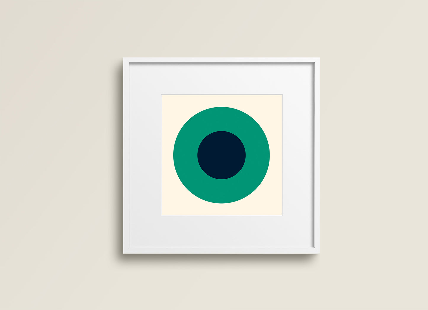 Print Abstract Circle Green & Blue Illustration 20x20cm