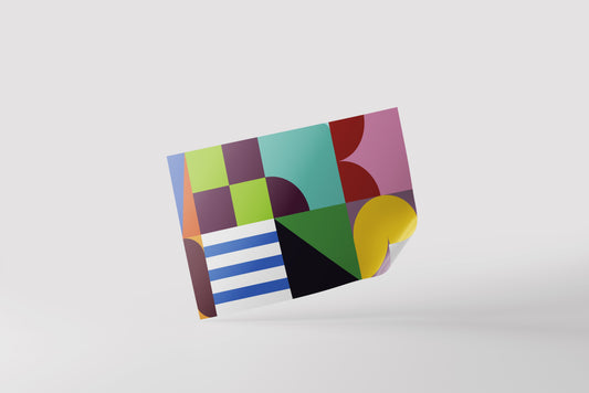 Print Abstract Different Colorful Figures Illustration 90x60cm