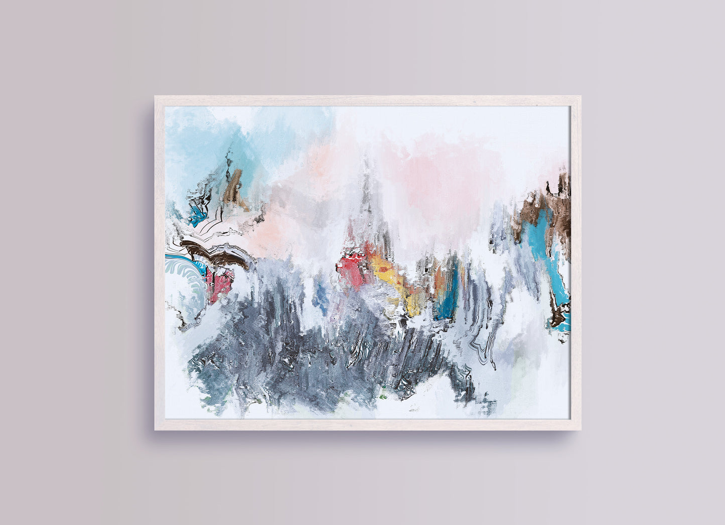 Print Abstract Distorted Blue Paint 60x40cm